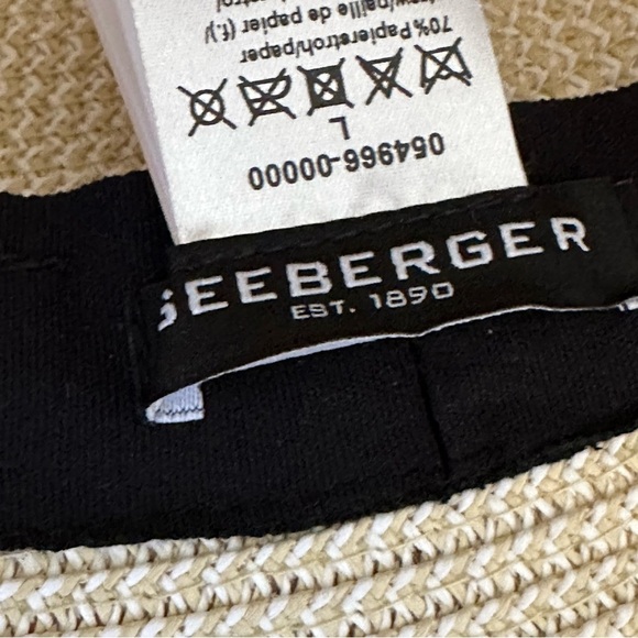 SEEBERGER Beige Woven Paper Straw Cloche Hat Women’s Summer Sun‎ Hat Size Large